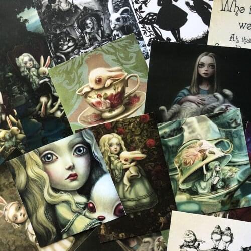 13pcs\se tRetro Alice rabbit forest journal material Paper Set for Scrapbooking Happy Planner/Card Making/Journaling Project