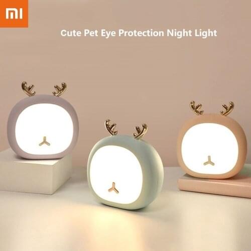 Xiaomi Cute Pet Night Light Deer Bunny Nursery Night Lamp for Kid Baby Stepless Touch USB Rechargeable Table Lamp Desk Lamp New