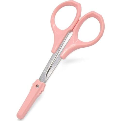 New Curved Multifunctional Eyebrow Trimmer Scissors Curved Stainless Steel Scissors Eyebrow Beauty Makeup Tool with Sharp Head