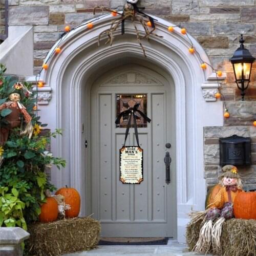 Newly Creative Halloween Hanging Ornament Painted Rustic Crafts Wooden Party Decoration for Home Garden Courtyard