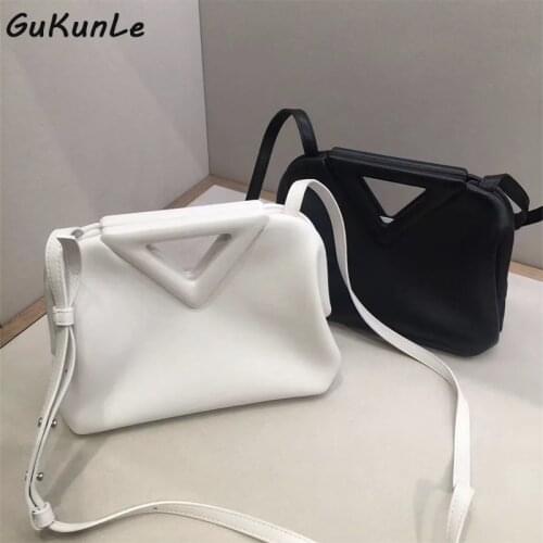 New Triangle Handle Women Bag Clip Purses and Handbags Female Bag Luxruy Brand Lady Shoulder Bags for Women Sac A Main