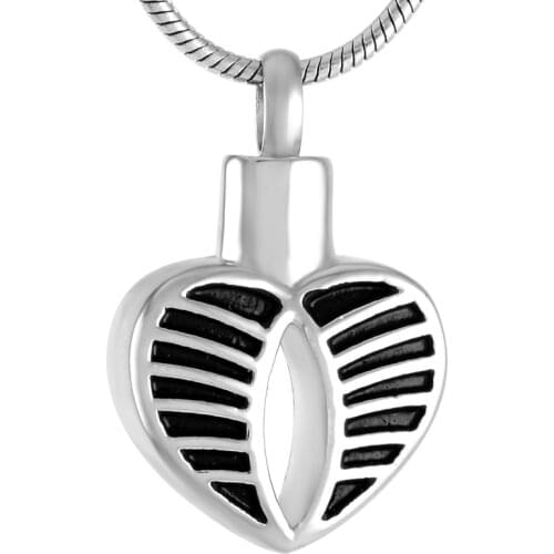Stainless Steel Love Heart Wings Pendant Necklace For Women Cremation Jewelry Keepsake Urn Necklace For Ashes Best Price
