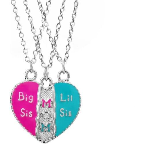 Big Middle Littel Sister Puzzle Heart Pendant Necklace Exquisite Girls Women 3 BFF Jewelry Mothers Day Gift Dropshipping