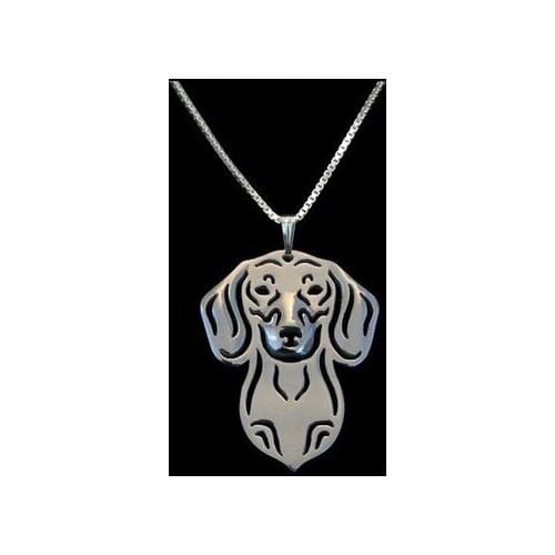 Boho Chic Alloy Dachshund necklace fashion cartoon dog pendant golden two colors plated
