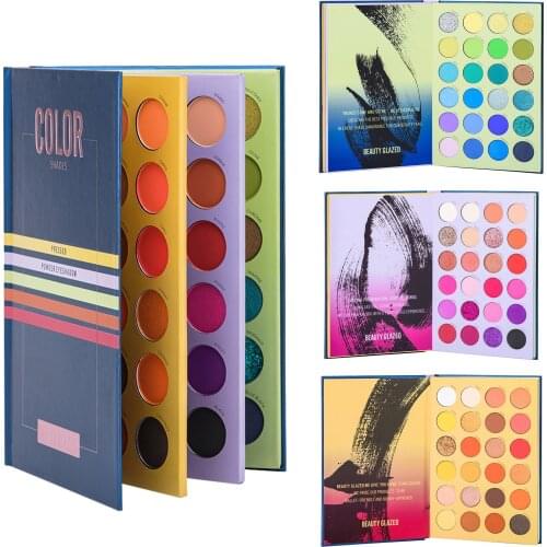 72 Colors Eyeshadow Palette Glazed Three-layer Book Style Make Up Cosmetic Highlight Matte Pearlescent Eye Shadow Makeup Palette