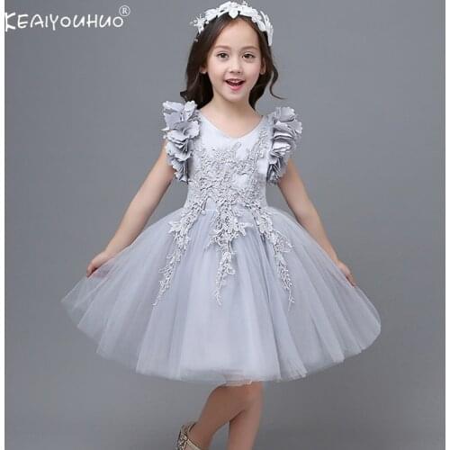 Vestidos 2020 Summer Flower Girls Dress Sleeveless Kids Dresses For Girls Wedding Dress Children Clothes Princess Dresses 2-6-12