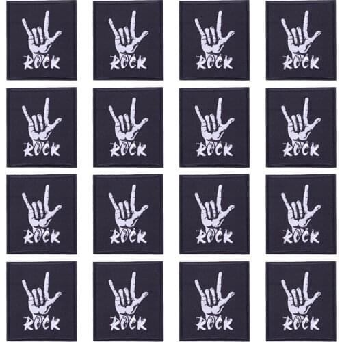 Prajna 10PCS Punk Rock Patch Iron On Patches DIY Stripes Badges Sewing Applique Cheap Embroidered Patches For Clothing Wholesale