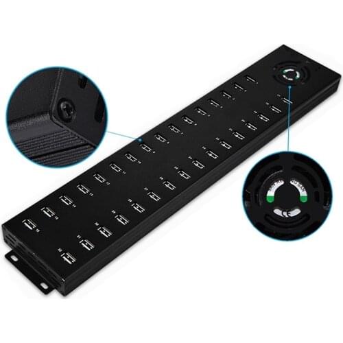 Industrial 32-Port Usb Hubs Adapters High Power Charger Hub with up to 1A Charging Current per port