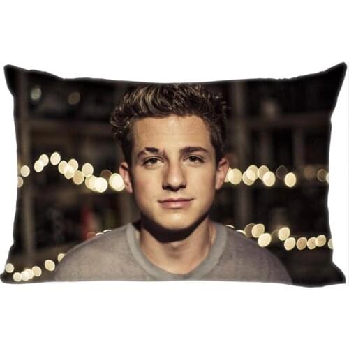Hot Sale Charlie Puth Rectangle Pillowcase Custom Home textile Zipper Pillowcase Pillow Cover Size 45*35cm (one side) Print