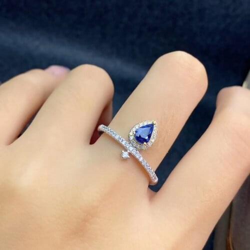 Real And Natural Sapphire Rings 925 Sterling Silver Fine Jewelry Wedding Jewelry