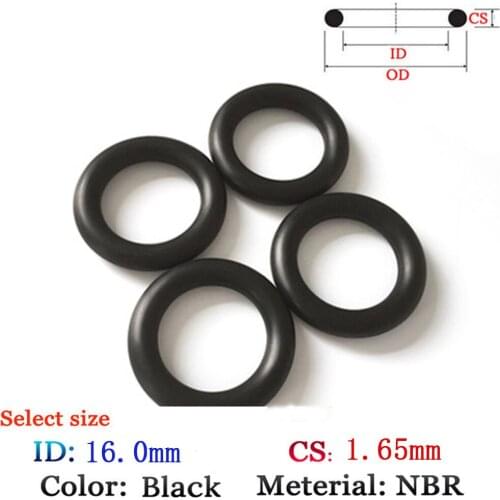 Rubber O-Ring CS1.65mm Fluoro Washer Seals Plastic gasket Silicone ring film oil and water seal gasket NBR material black O-Ring