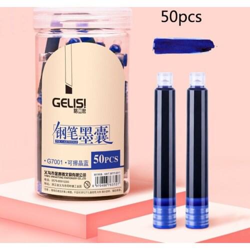 Large Capacity Practise Calligraphy Universal Black Blue Fountain Pen Ink Sac Erasable Student Writing Office Stationery JS22