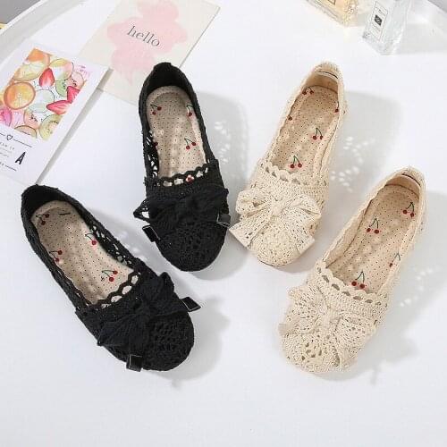 Sandals Girls Elegant Vintage Shoes Cut-Outs Breathable Soft Sole Comfortable Non-Slip Bowtie Beach Casual Garden Sandals Summer