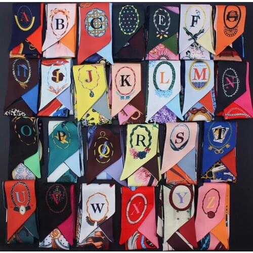Spring Summer Fashion Classic 26 Letter Small Square Scarf Women Wild Decorative Popular Scarf Trend Silk Scarf Accessories