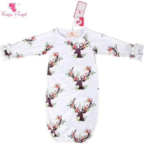 Kaiya Angel Baby Sleeping Bag Christmas Deer Baby Clothes Newborn Baby Sleeping Bag Sleepsacks With Ruffles 0-24M Baby Grown