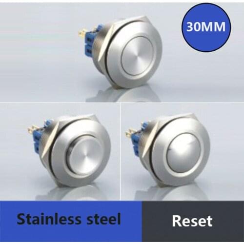 5pcs packing 30mm smart switch 304 stainless steal 5A 250V momentary push button switch protection IP67 IK10