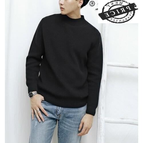 High Quality 100% Cotton Mens Sweater Pullover Men Korean Knitted Mens Sweaters Autumn Winter 2021 Vetement Homme LW55a3