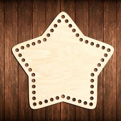 5 pieces big 20 cm wood blank cross stitch diy crafts Wooden crochet accessory Bottom basket cut out unfinished wood