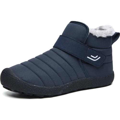 Winter Outdoor Cotton Shoes Women Warm Snow Boots Men Non-Slip Walking Sneakers Velvet Plush Ankle Booties for Cold Weather