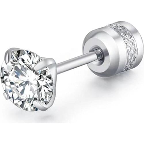 Gold Color Ears Stud For Men Crystal Earrings Fashion Jewelry Crown Women Classic Shining Zircon Small Stud Earrings