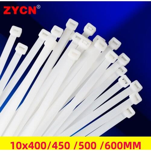 ZYCN 100PCS Width: 7.5mm Nylon Plastic Cable Zip Tie Fasten Wrap Self Locking Color White Black Industrial Supply 10 Series