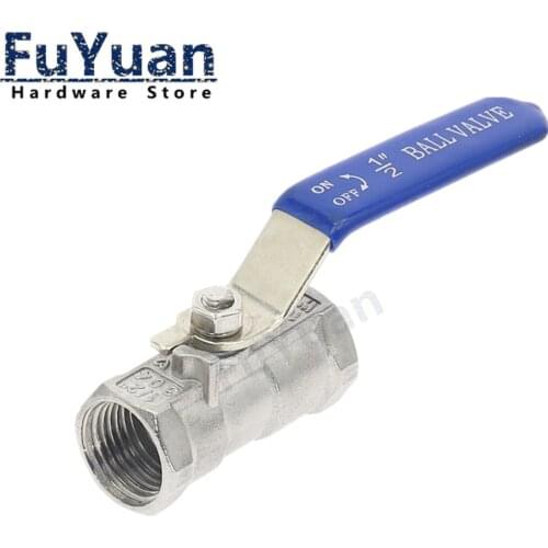 1Pcs Ball Valve SS 304 Stainless Steel Sanitary Ball Valve 1/4, 3/8, 3/4, 1, 1-1/4, 1-1/2 BSP Female Thread Straight Type