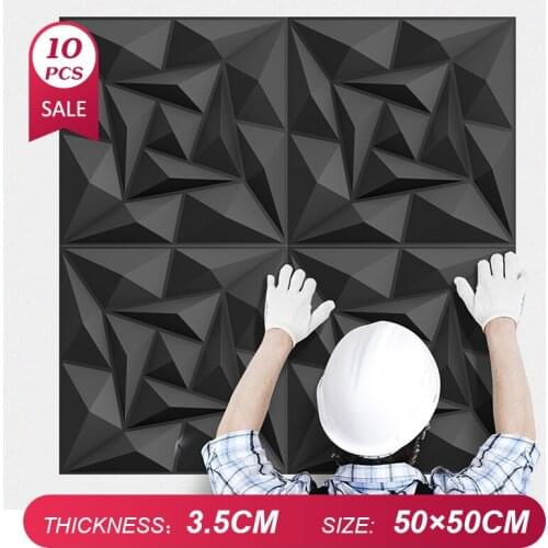 50x50cm 3D Three-dimensional Home Decor Wall Panel Wallpaper Mural Waterproof Bathroom Kitchen Soundproof Decorative PVC 10PCS