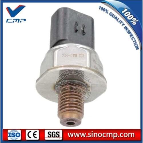 2 PCS E320D E312D Excavator Oil Diesel Common Rail Pressure Sensor 238-0118