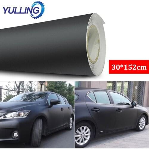 30*152cm Universal Matte Black Vinyl Film Wrap Car DIY Stickers Vehicle Decal 3D Automobiles Exterior Body Color Changing Film