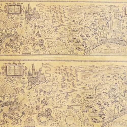 40 pcs Newest Magic World Map Famous View Kraft Paper Cafe Bar Poster Retro Poster Decorative Painting 72x26cm