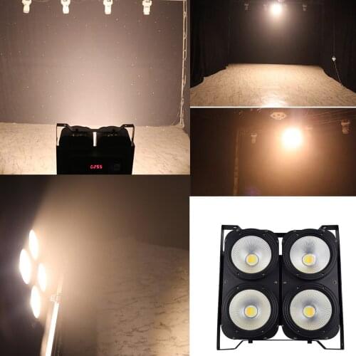 4x100W Four Eyes Audience Light 400W LED Blind Light 4 Eyes COB Cold/Warm White Wash Light High Power DMX Stage Lighting