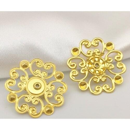 20pieces/lot 20mm Original Brass Components Flowers Charms Jewelry Filigree Accessory Findings B10028
