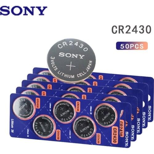 50pcs Original Sony CR2430 DL2430 CR 2430 3V Lithium Battery For Smart Watch Headphone Toy scale clocks hearing aids Button Coin