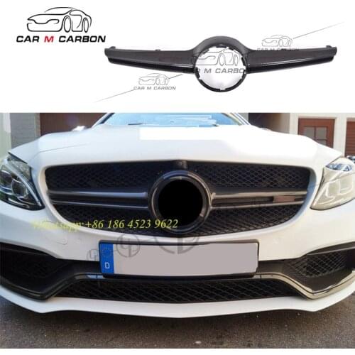 C Class W205 dry carbon front grille for C63 C63S B style front bumper grille w205 replacement grille net