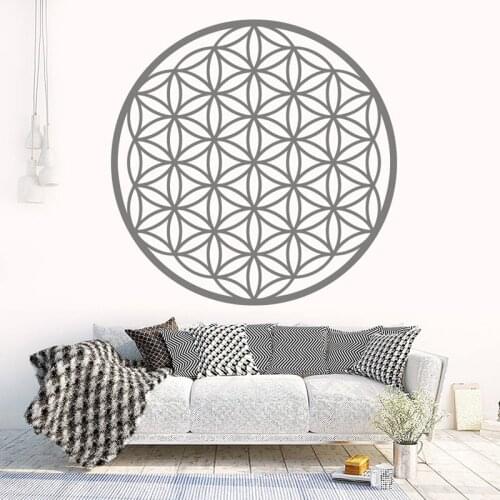 Flower Of Life Boho Wall Decals Vinyl Mandala Sticker Seed Of Life Wall Home Decoration Geometric Pattern Mandala Decor M 26