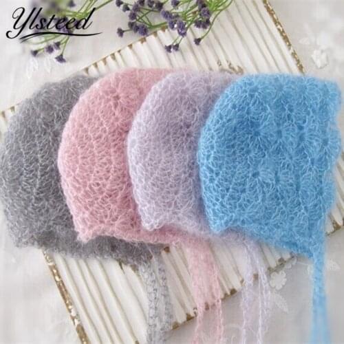 Baby Crochet Mohair Hat Soft Beanies Knitted Baby Boy Girls Cap Infant Photography Costume Newborn Photo Props