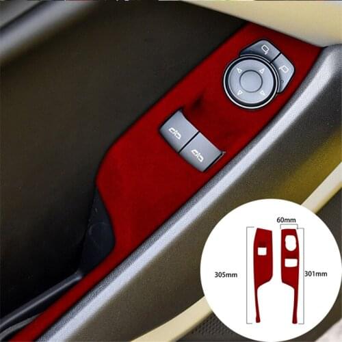 For Chevrolet Camaro 2016-2020 Alcantara Suede Wrap Car Windows Lift Control Panel Strip Cover Trim Sticker Internal Accessories