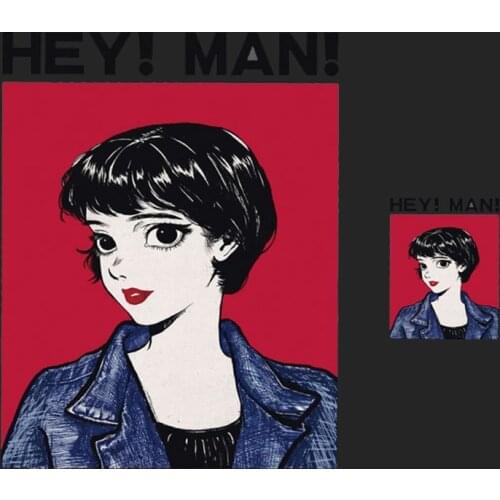 Europe Fashion Iron on Appliques Beautiful Women Stripe Stickers on Clothes Diy Heat Transfer Printing Girl Letter Ironing Patch