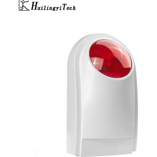 HuilingyiTech Wireless 110dB Indoor Outdoor Wireless Flashing Siren Strobe Light Siren Home Alarm Security System