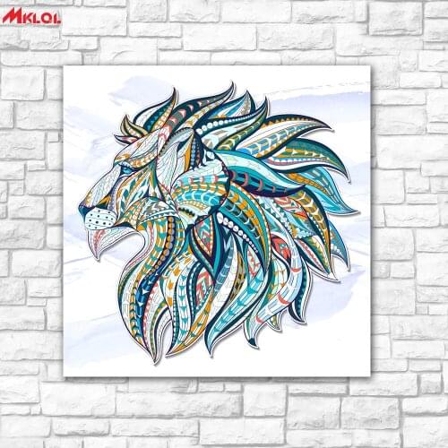 Lion head animal Oil Painting Wall Art Picture Paiting Canvas Paints Home Decor Abstract Print Painting Modern Wall Decor Solemn