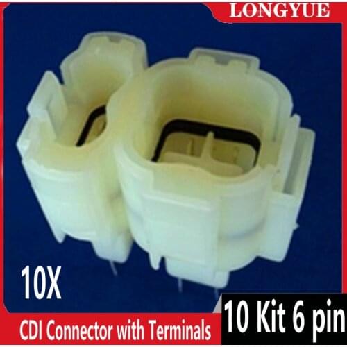 10 Kit 6 pin CDI Connector with Terminals