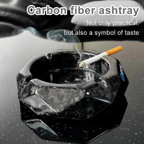 Carbon fiber forged ashtray is suitable for business elite smokers. Octagonal industrial style high profile ashtray