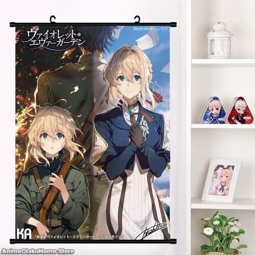HOT Anime Violet Evergarden Gilbert Bougainvillea Cattleya Baudelaire HD Wall Scroll Mural Print Poster Home Decor Art Gifts