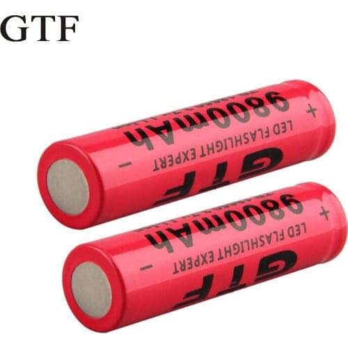GTF 18650 Battery 3.7V 9800mAh Rechargeable Li-ion Battery for LED Torch Flashlight accumulator battery