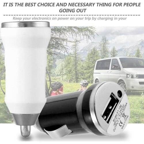 Mini USB Car Charger Charging Power Adapter Input 12-24V DC Output 5.0V 1000mA for iPod Touch For iPhone 4 3G 4G 4S White/Black