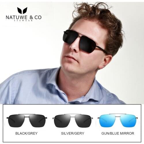 Natuwe&Co 2020 Fashion Metal Polarized Sunglasses Mens Women Retro Rectangle Driving Sunglasses UV400