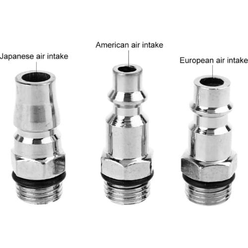 US JP EU Type Set 3PCS Heavy Duty Air Hose Fittings 1/4 NPT Tools Plug Compressor Quick Coupler