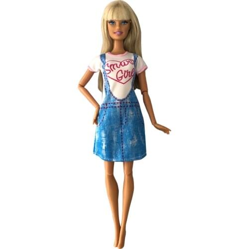 NK One Pcs Doll Anti-Denim Clothes Handmade Party Clothing Fashion Casual Dress Suits Suitable For Barbie Doll Girl Gifts 81A 6X