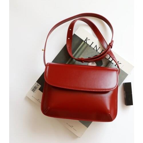 2021 New Cowhide Clamshell Multi-compartment Fashion New Tofu Bag Single Shoulder Small Square Bag Female