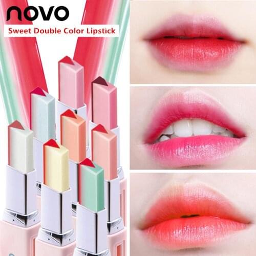 NOVO 8 Colors Lip Gloss Makeup Double Colors Lipstick Moisturizing Gradient Lipsticks Lips Cosmetics Fashion Lip Blam